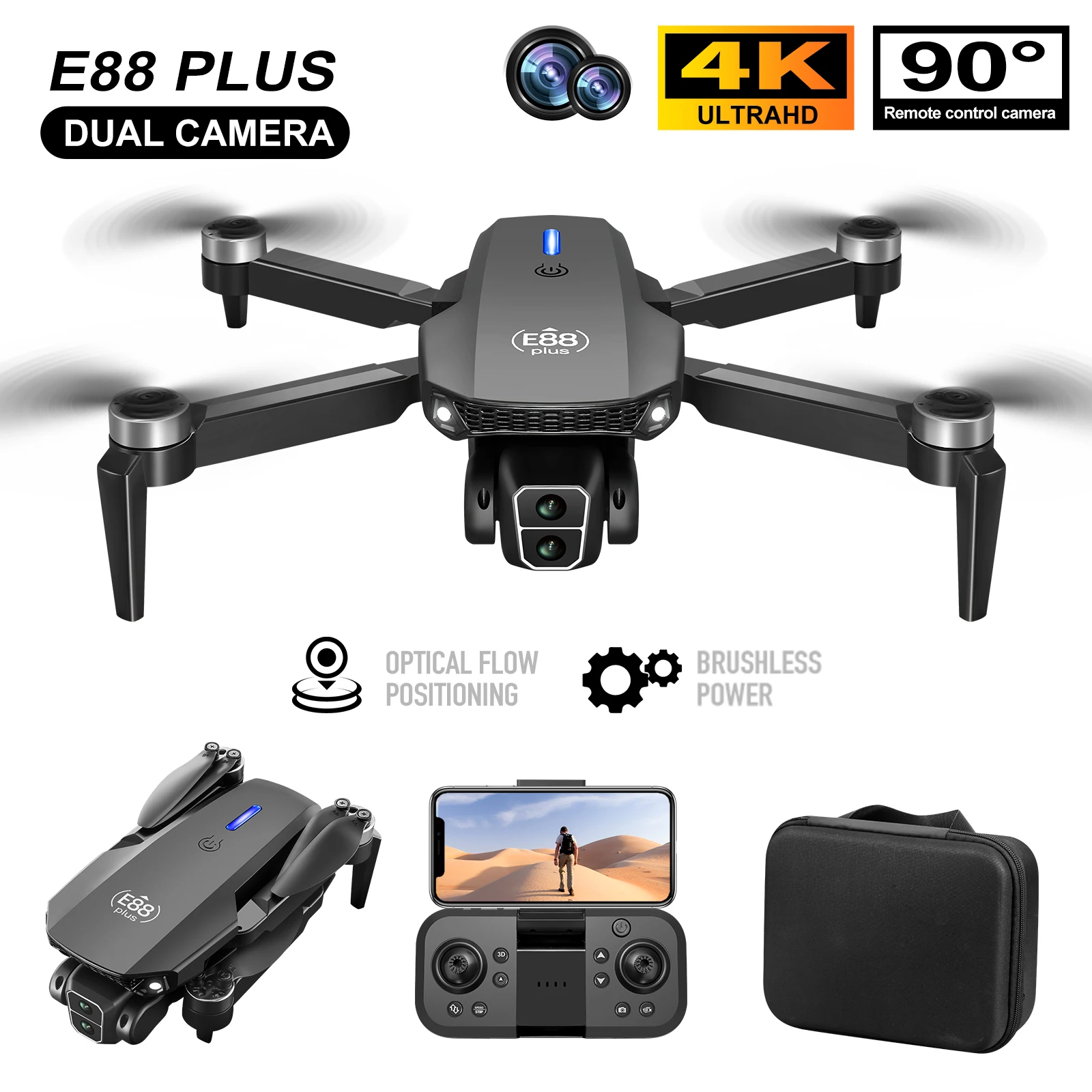 Yeni E88 Plus Quadcopter Drone - Drone Camera Hd incelemesi ve fiyatı